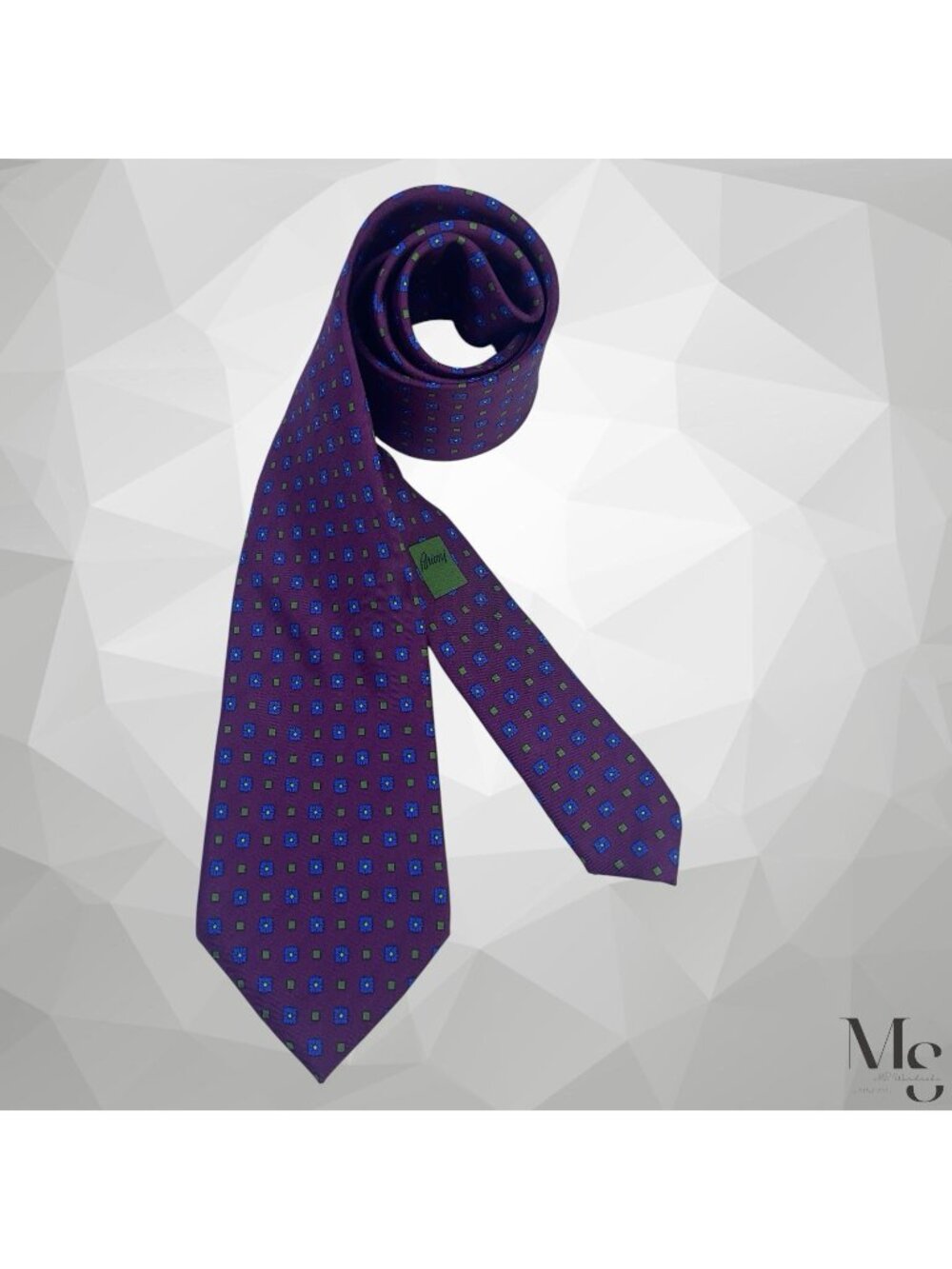 BRIONI XL Purple Floral Luxury Men’s Silk Necktie Hand Made In Italy 61"-3.5"EUC